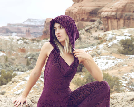 Maroon Burnout Velvet Mystique Onesie